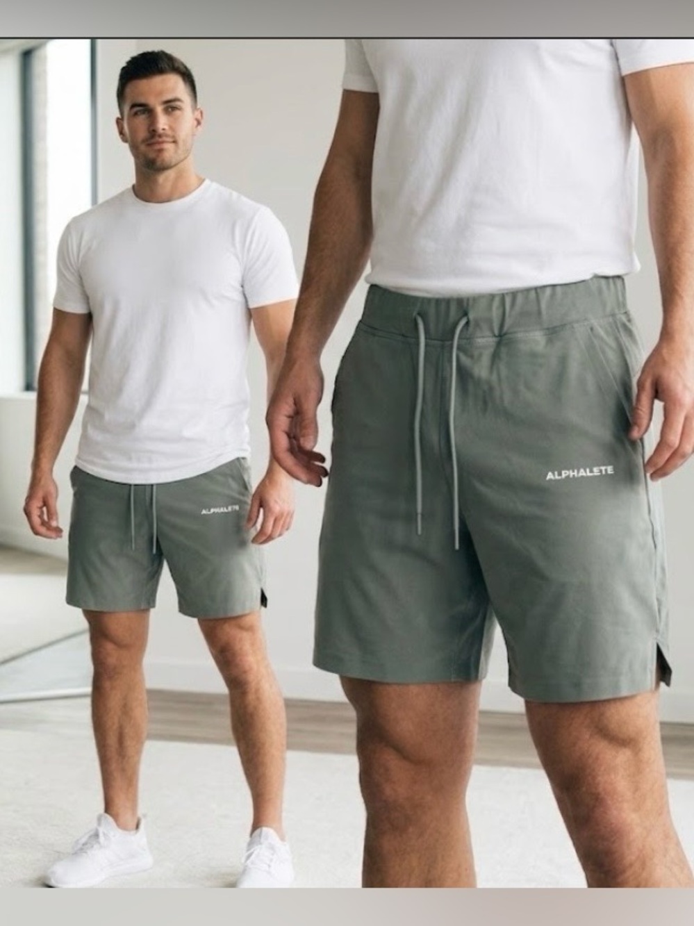 Alphalete Men's Light green  Athletic Shorts size M
